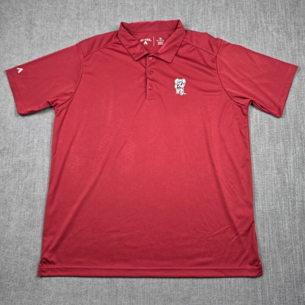 Antigua Mens Alabama Crimson Tide Golf Polo Shirt XL Red Big Al Elephant Sporty